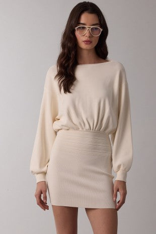 Off shoulder sweater dress