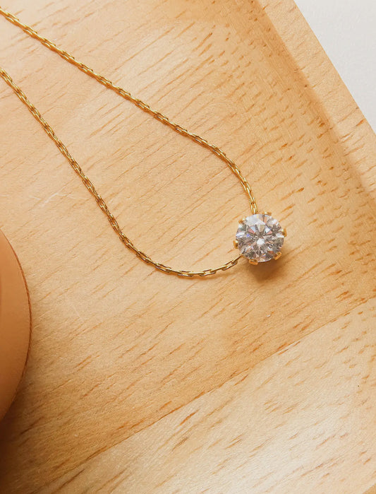 Tarnish Free Petite Round CZ Necklace