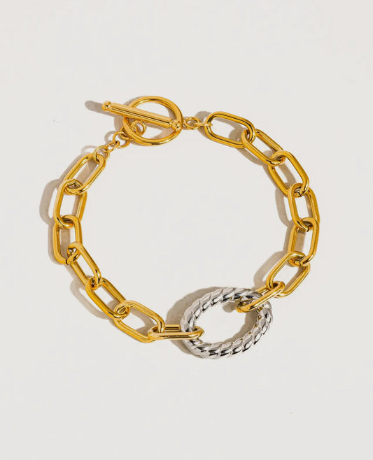 Two tone 18k link bracelet