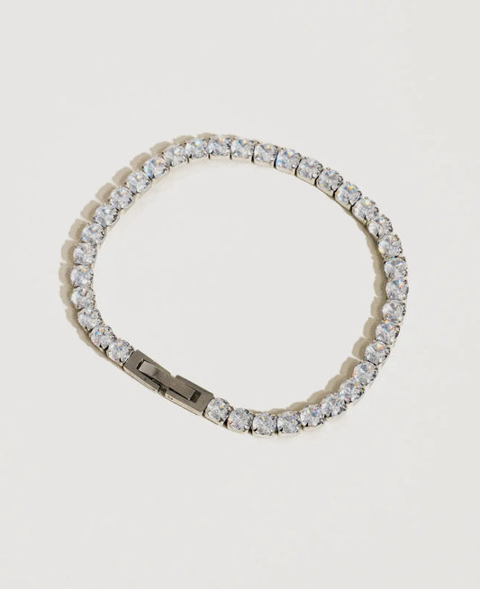 Tennis bracelet 18 k over sterling