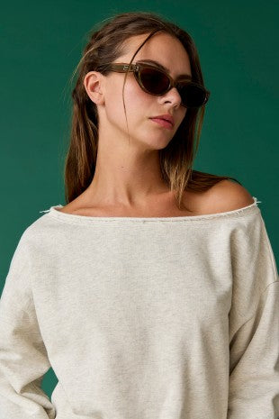 Loose Fit Off Shoulder Sweatshirt