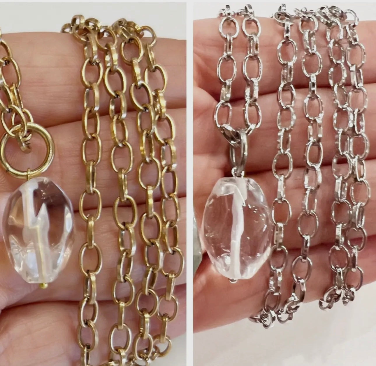 Single Chain / Quarts Layering Necklace