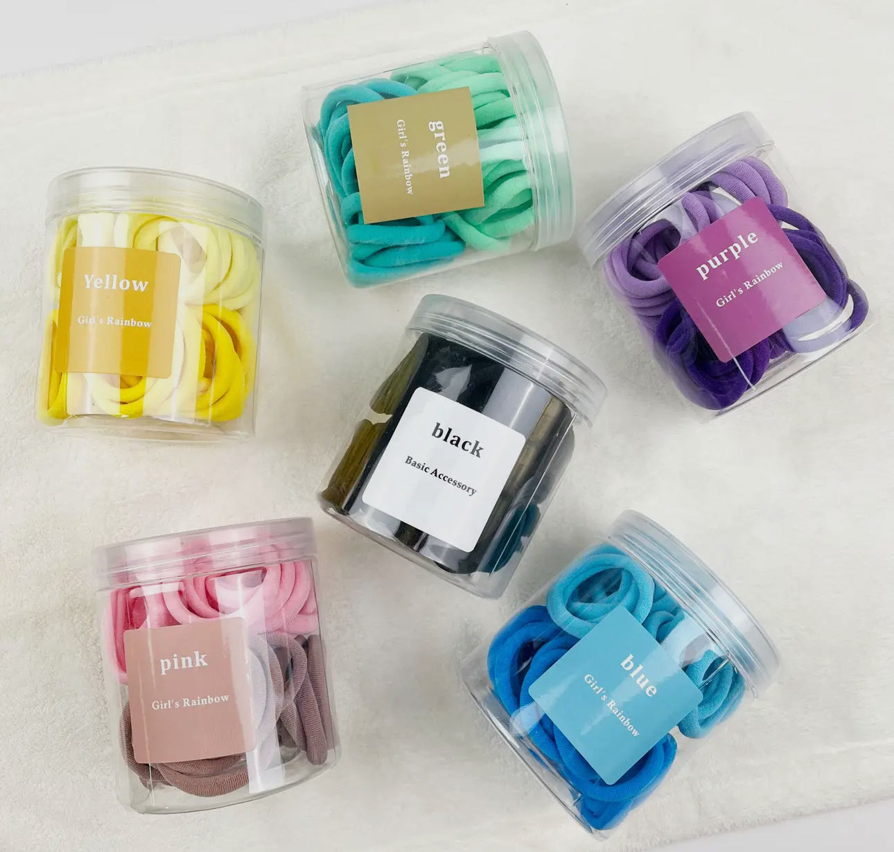 Candy Colored Hair Ties 50pc