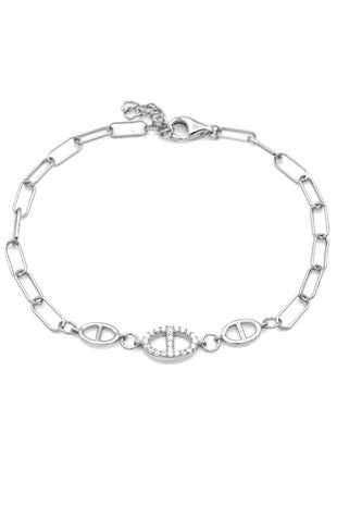 Janet Sterling Silver Crystal Chain Bracelet