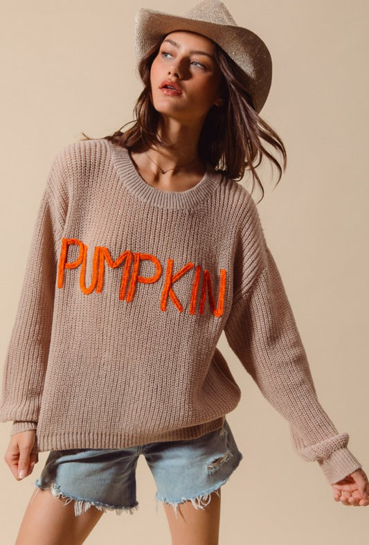 Pumpkin Tinsel Sweater