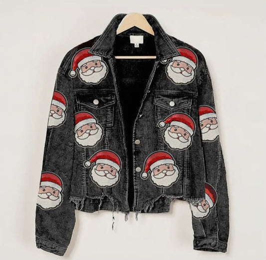 Santa Sequin Denim Jacket