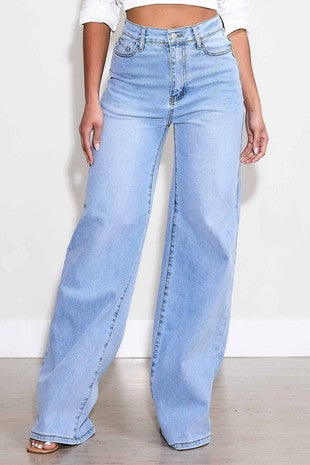 Vibrant high rise wide leg jeans