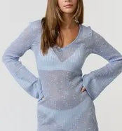 Baby blue bell sleeve coverup