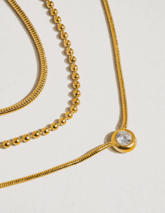 Paulette Tarnish Free Triple Necklace