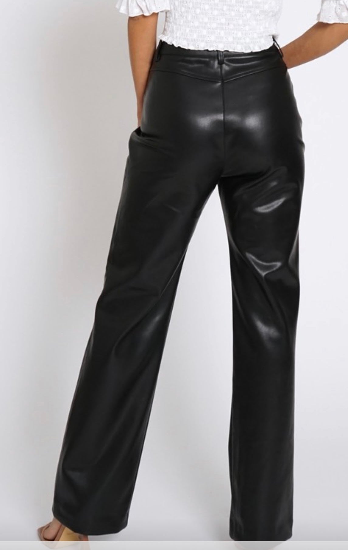 Vegan leather black pants