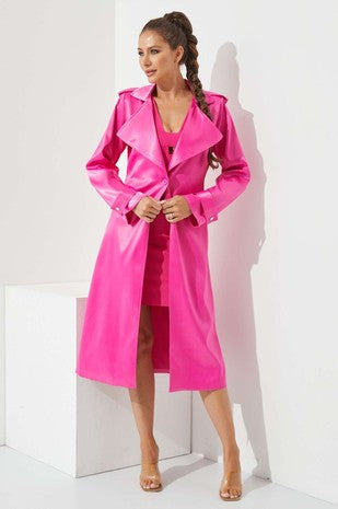 Satin trench coat