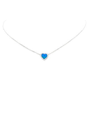 Opal heart necklace