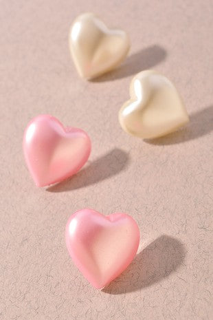 Pastel heart stud