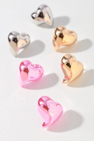 Metallic heart studs