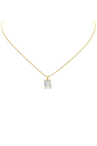 Emerald cut pendant necklace