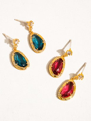 Dangle gemstone earrings