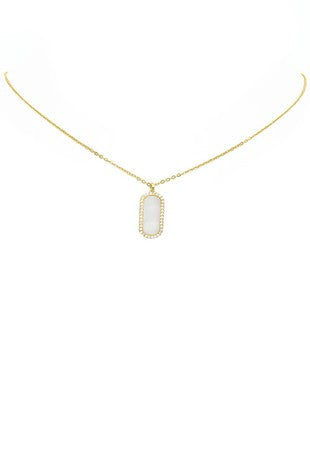 Crystal opal bar necklace