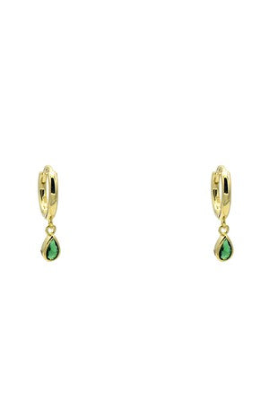 Emerald Dainty Droplet Earrings