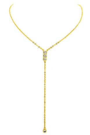 Gold Lariat Bar Necklace
